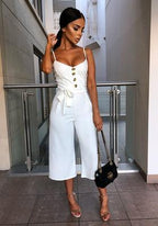 Elegant Commuter Backless Jumpsuit With Straps