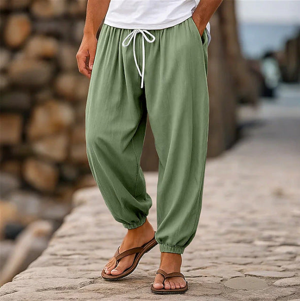 Men's Casual Loose-fitting Solid-color Beach Shorts