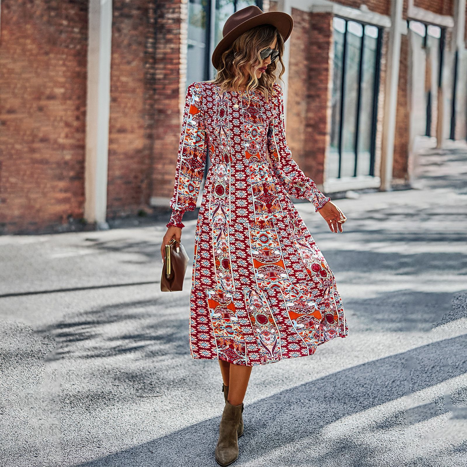 Round Neck Dress New Spring And Autumn Season Full Skirt