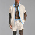 Men's Fashionable Casual Short-Sleeve Digital-Print Shirt