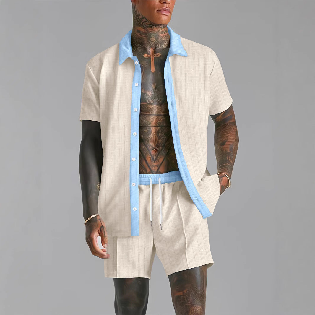 Men's Fashionable Casual Short-Sleeve Digital-Print Shirt