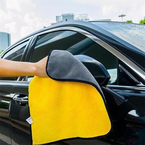 منشفة غسيل سيارات ثنائية اللون ذات وجهين للاستخدام المزدوج