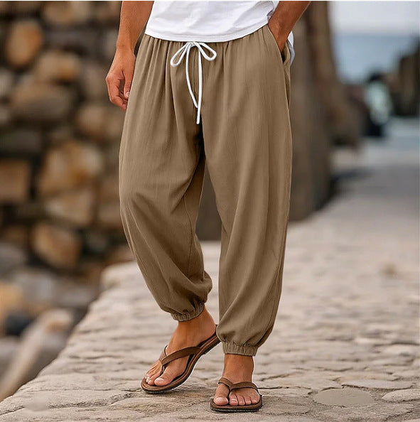 Men's Casual Loose-fitting Solid-color Beach Shorts