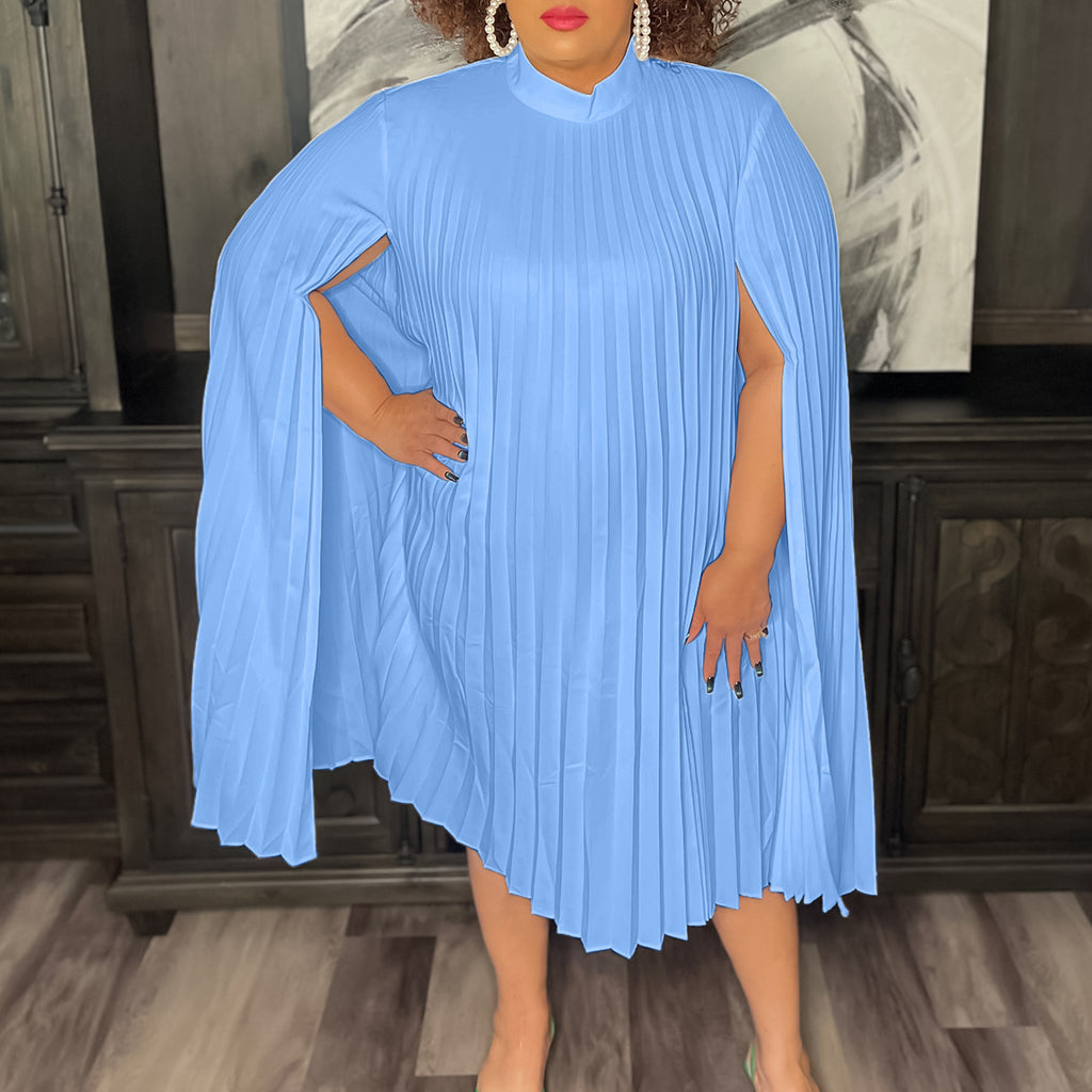 Cape Loose Pleated Plus Size African Dress