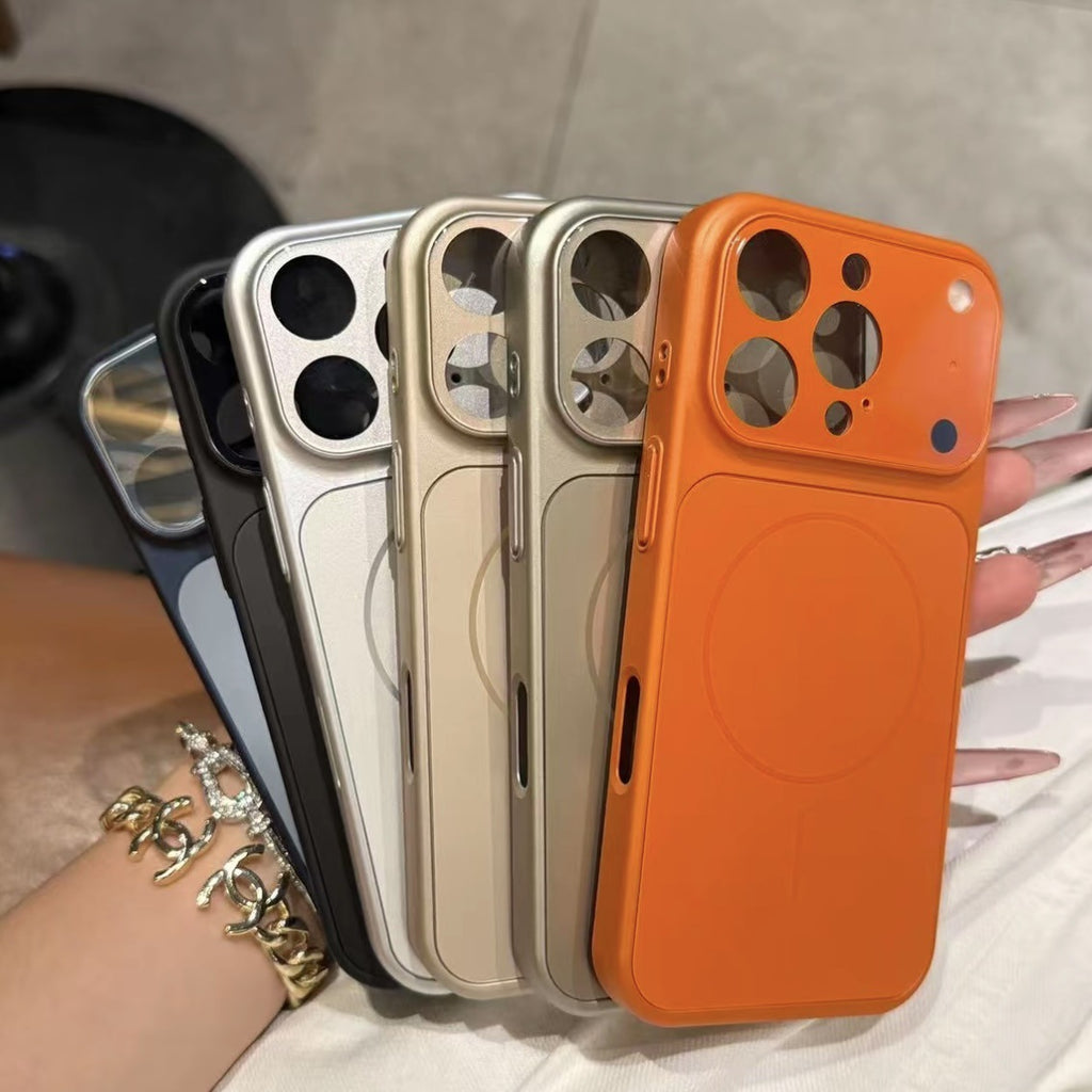 Solid Color All-inclusive Magnetic Phone Case Nano Frosted Glass For Magsafe Phone Case For I Phone 17 Air 16 15 14 13 Pro Max Magnetic Wireless Charge Armor Cover