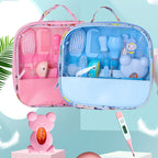 Roadfisher Newborn Baby Care Kits Nose Cleaner Feeder Earpick Tools Grooming Bag Set Nail Clipper Tooth Hair Brush Comb Scissor