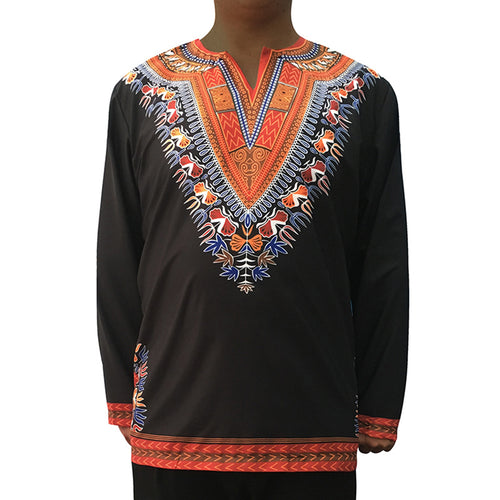 African retro ethnic style printed long sleeve men