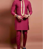 African Ethnic Style Embroidered Long Sleeve Solid Color Shirt For Men