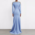 Heavy-duty Beaded And Diamond-encrusted Petite-trailing Long Dress