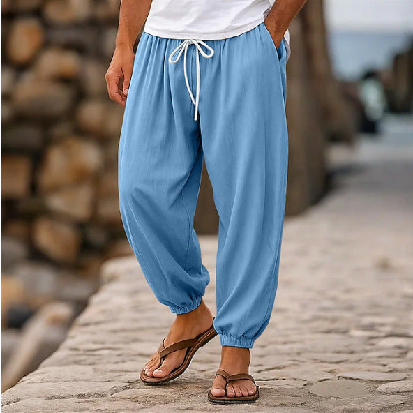 Men's Casual Loose-fitting Solid-color Beach Shorts