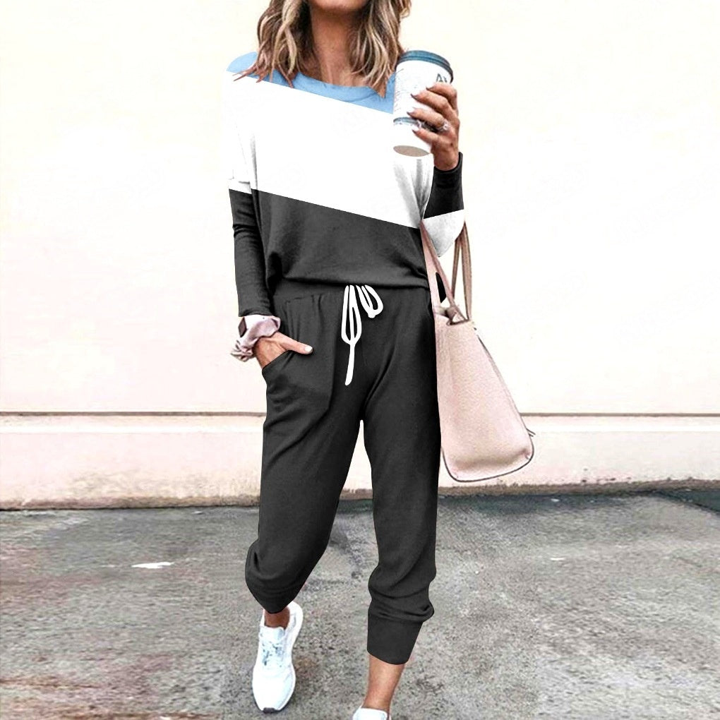 Loose Solid Color Long Sleeve Casual Set