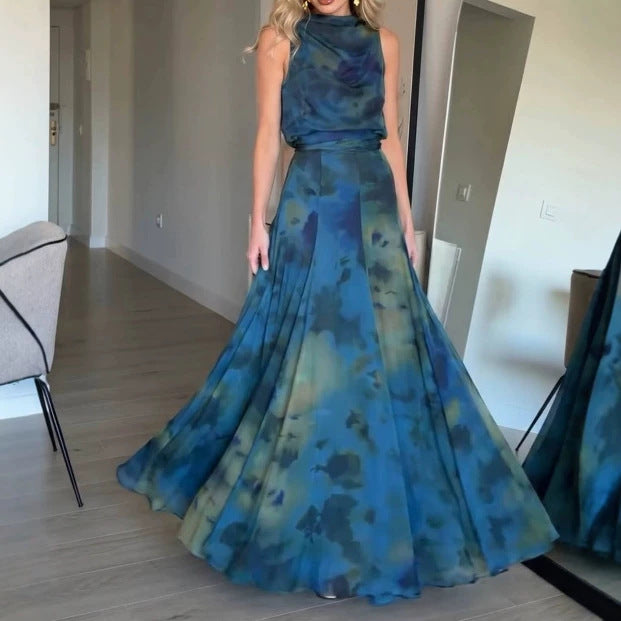 Artistic Retro Mesh Breathable Long Dress