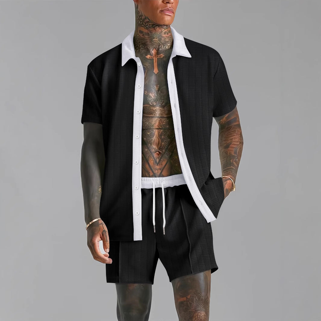 Men's Fashionable Casual Short-Sleeve Digital-Print Shirt