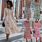 Round Neck Dress New Spring And Autumn Season Full Skirt