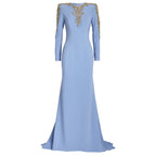 Heavy-duty Beaded And Diamond-encrusted Petite-trailing Long Dress