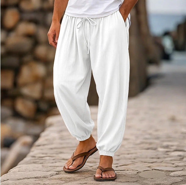 Men's Casual Loose-fitting Solid-color Beach Shorts