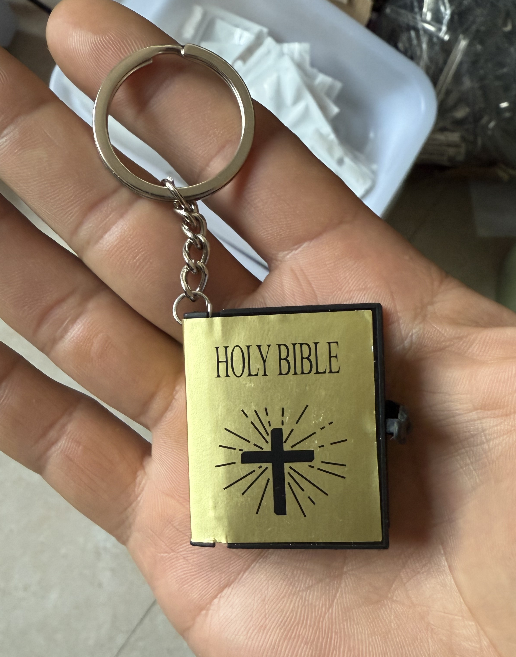 Mini Toy Book Keychain Pendant Bible Flip Book Ornaments