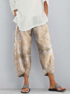 3D-printed Fashion-forward Capri Wide-leg Pants
