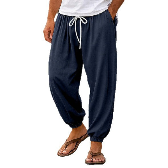 Men's Casual Loose-fitting Solid-color Beach Shorts