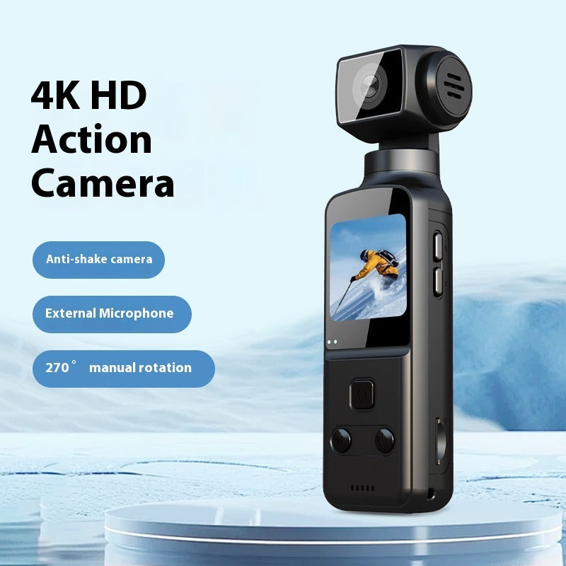 كاميرا رياضية صغيرة الحجم بدقة 4K عالية الوضوح ومضادة للاهتزاز