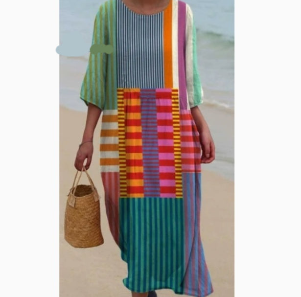 Womens 3D Cropped-sleeve Dress