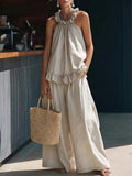 SpringSummer Halterneck Loose Casual Womens Set
