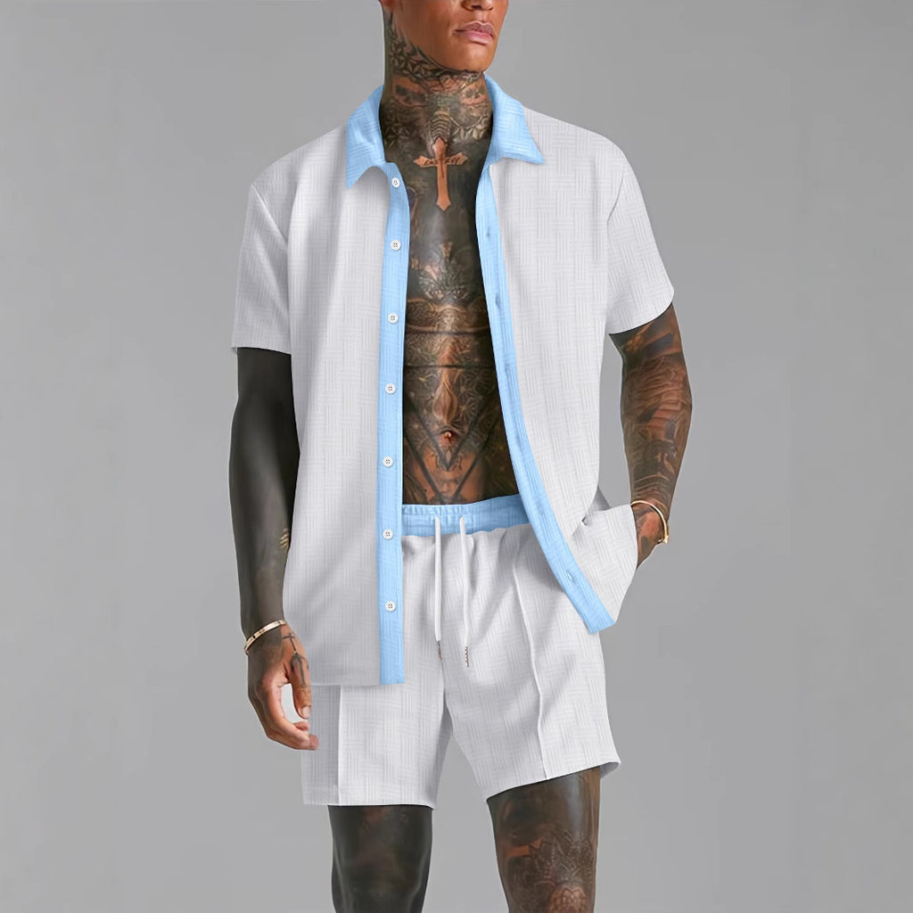 Men's Fashionable Casual Short-Sleeve Digital-Print Shirt