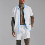 Men's Fashionable Casual Short-Sleeve Digital-Print Shirt
