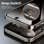 Anti-Privacy Metal Buckle Magnetic Support Wireless Charging Double-Sided Lens Full Cover Phone Case Protective Cover