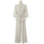 Spring Summer Top And Cropped Pants Age-reducing Two-piece Set