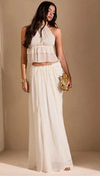 Halter Backless Top & Maxi Skirt Set
