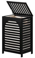 Black Laundry Hamper Laundry Hamper with Lid 22.5 Gallon (85L) Bamboo Wood Clothes Laundry Basket with Lid and Handles Removable Liner